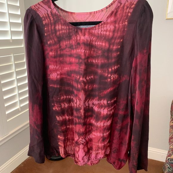RAQUEL ALLEGRA $435 SILK OXBLOOD COLOR BLOUSE TOP SHIRT SIZE 1 OR S - Picture 4 of 7